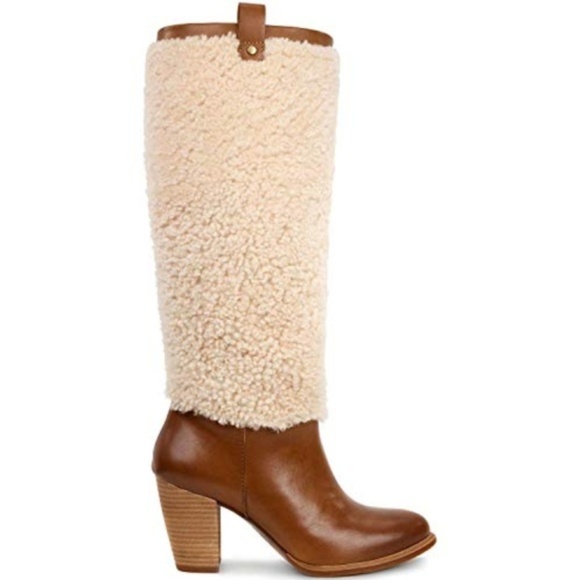 UGG Shoes - NWT Camel Champagne Ugg Ava Leather Shearling Boot